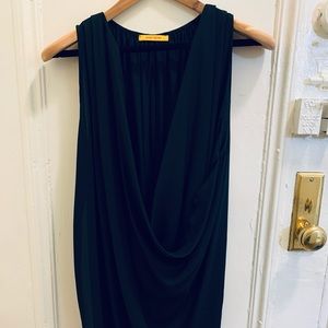 Drapey black dress perfect for a night out!
